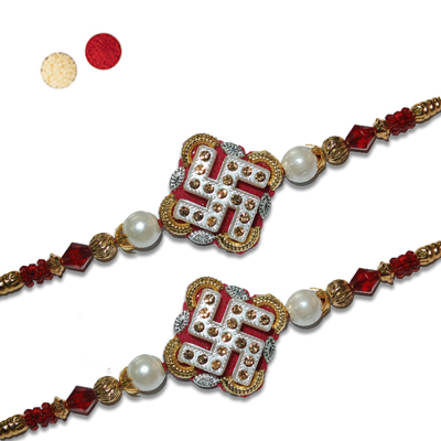 "Zardosi Rakhi - ZR-5090 A-022 (2 RAKHIS) - Click here to View more details about this Product